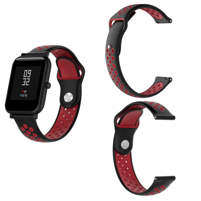 Для Xiaomi Amazfit GTS браслет Amazfit Bip ремешок для часов Amazfit GTR 42 мм силиконовый ремешок для часов