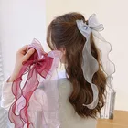 Женские заколки для волос Haimeikang, лента для хвостика с бантом, милые кружевные заколки для волос, модные аксессуары для волос