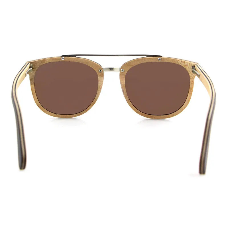 Мужские солнцезащитные очки квадратные поляризационные из черного дерева