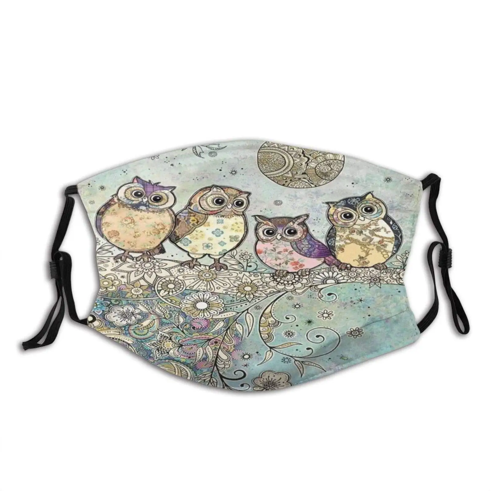 

Наполняющая ткань для лица для взрослых, розовая милая сова, многоразовая ветрозащитная Пылезащитная двойная защита для рта