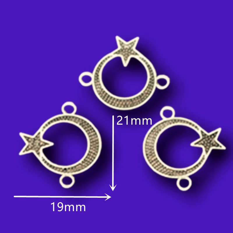 20 шт. Посеребренная Национальная эмблема индейки соединители луна и звезды