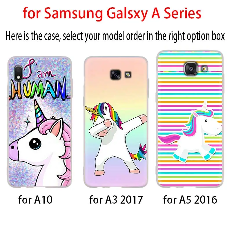 Чехол с 3d-изображением единорога для Samsung Galaxy A10 A11 A20E A31 A40 A41 A40S A10S A51 A3 A5 A7 A8 Plus 2016 A207