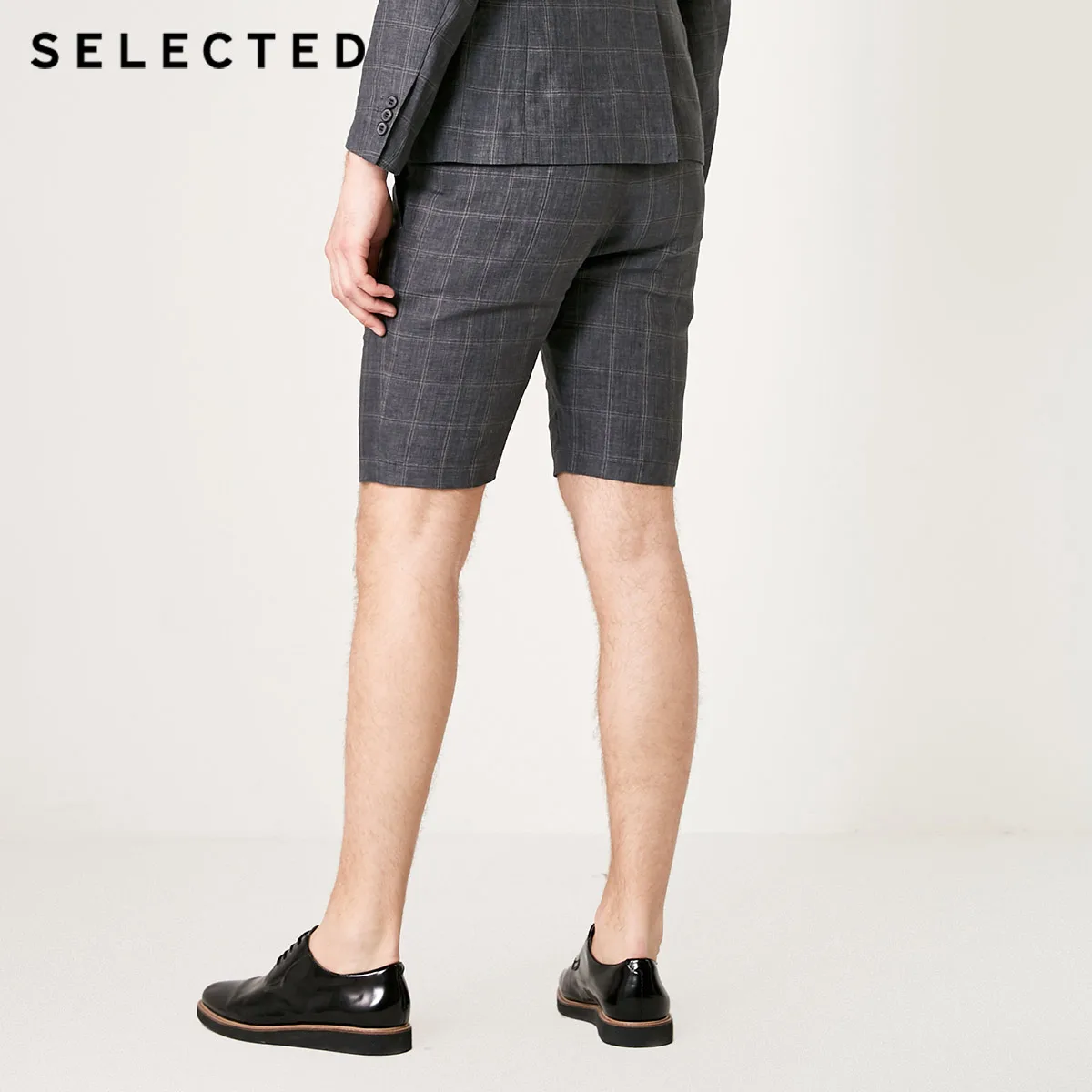 Шорты мужские облегающие в клетку до колена | Мужская одежда