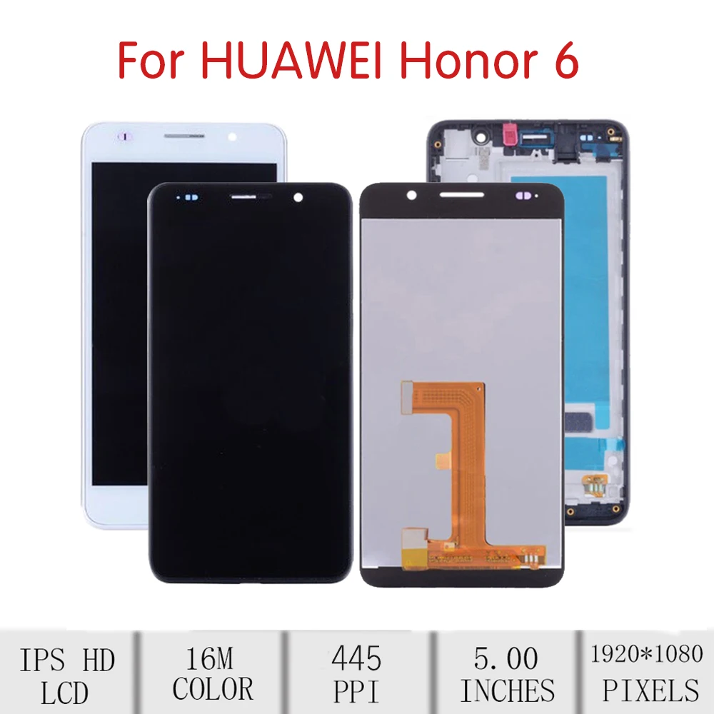 Оригинальный чехол для HUAWEI Honor 6 ЖК дисплей с сенсорным экраном дигитайзер в сборе
