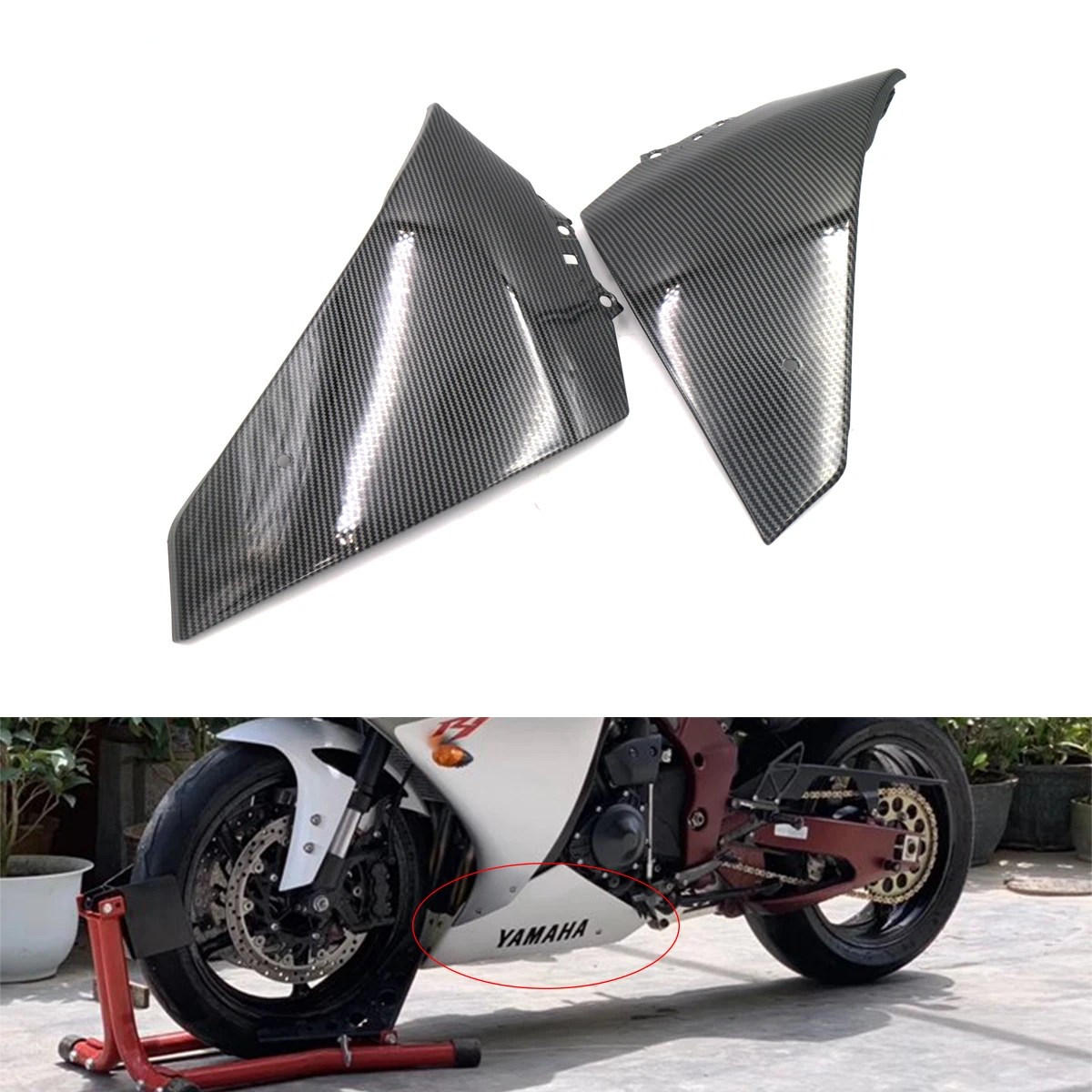 

Carbon Fiber Paint Upper Front Side Radiator Cover Fairing For Yamaha YZF R12009 2010 2012 2013 2014
