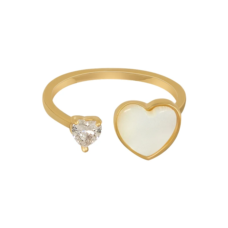 

2021 Ring Opal Love Shape Open Ringss for Woman Fashion Elegant Jewelry Rings for Women Party Unusual Elegant Girl's Finger Ring