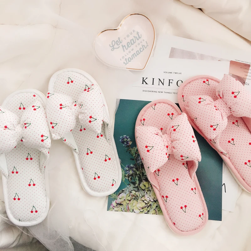 

Summer Cute Girl Slippers Strawberry Cherry Open Toe Home Floor Slippers Waterproof Rubber Bottom Slippers Indoor Floor Slippers