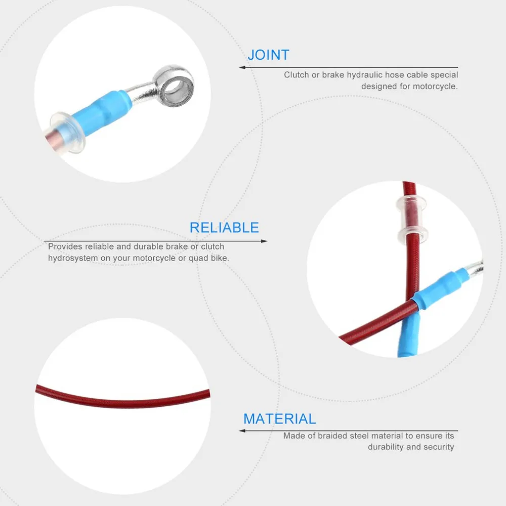 

50cm/60cm/90cm/120cm Motorcycle Brake Pipe Braided Hydraulic Reinforce Brake Clutch Oil Hose Line Pipe Tube for Racing Dirt Bike