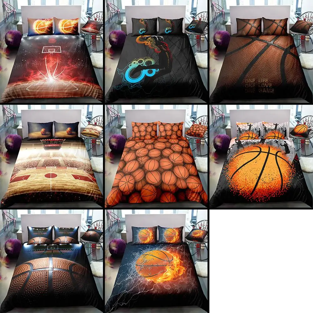 

3D Boys Basketball Sports Bed Linens Set Bedclothes Quilt Comforter Cover Adults Children Twin King Bedding Duvet Cover Set