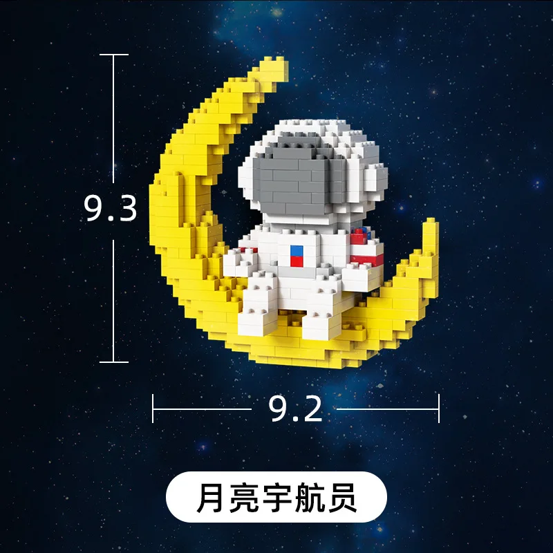 

Astronauts Decorate Building Blocks Assemble Toys Happy Planet Micro Particle Building Blocks Adult Puzzle Birthday Gift