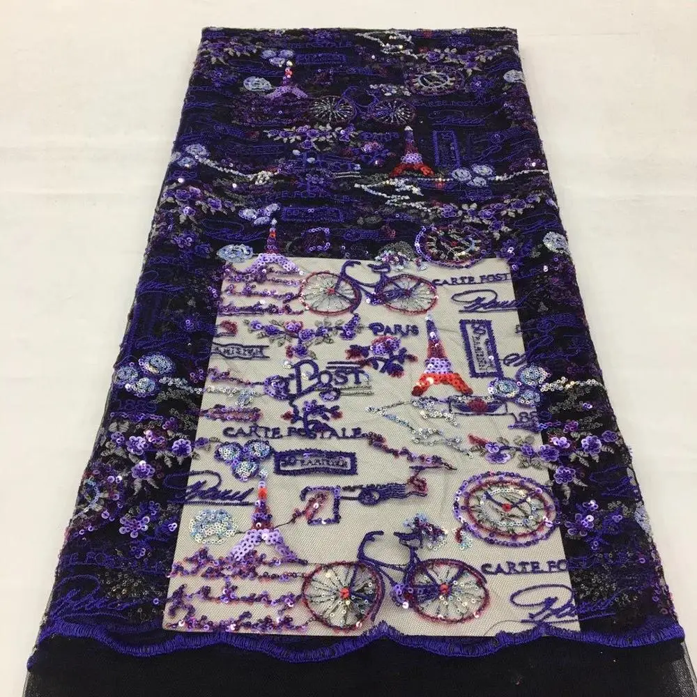 

French Hot sale voile lace With Sequins 2020 High Quality African embroidery Sequins Lace Fabric For Weeding party