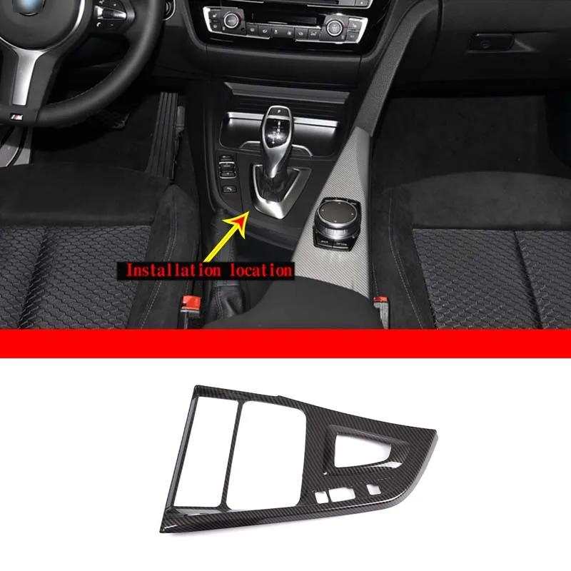 

For BMW 3 Series F30 F31 F34 2013-2019 Carbon Fiber Style Car Central Control Gear Panel Frame Cover Trim Interior Accessories