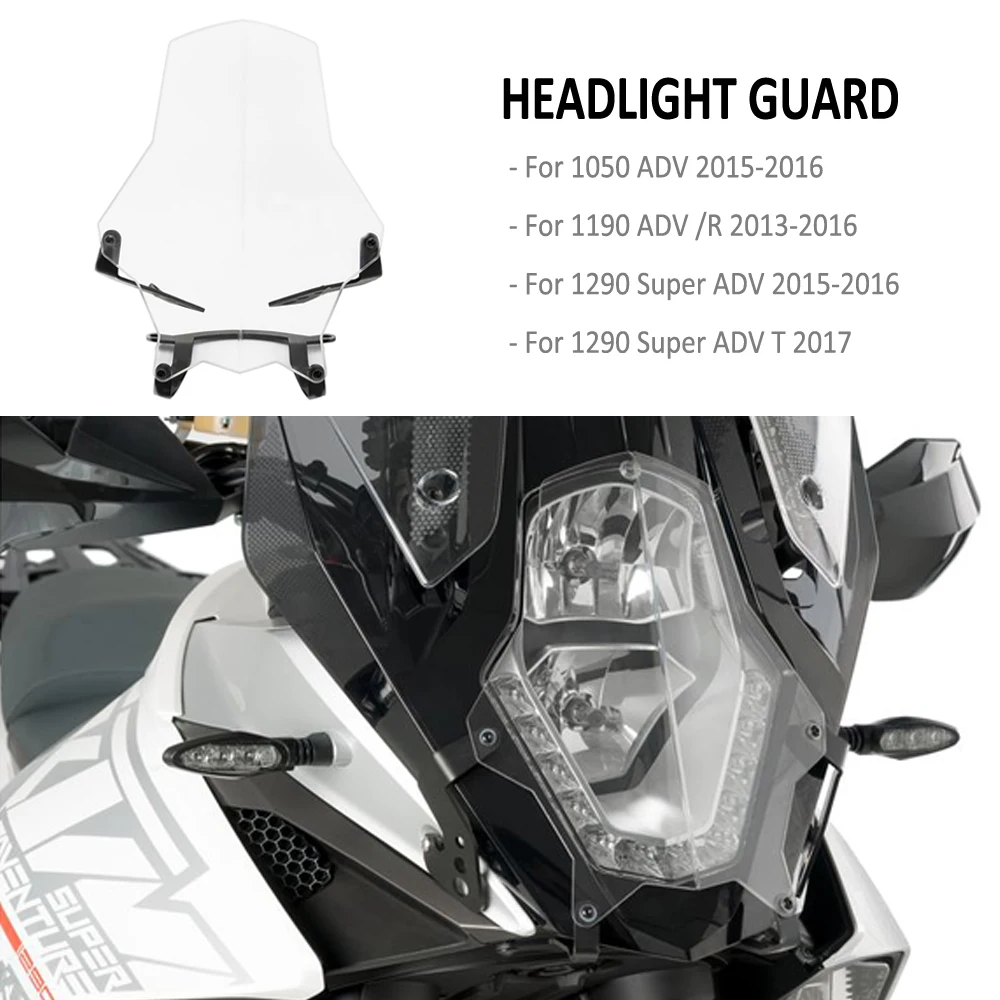 

1290 Super Adventure ADV / T Motorcycle CNC Acrylic Clear Headlight Protection Guard Cover For 1050 1190 Adventure ADV / R