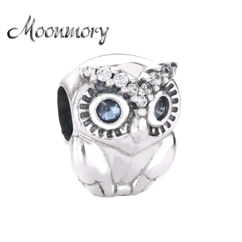 Рождественские Подвески Moonmory 925 пробы серебристые сверкающие бусины в виде совы
