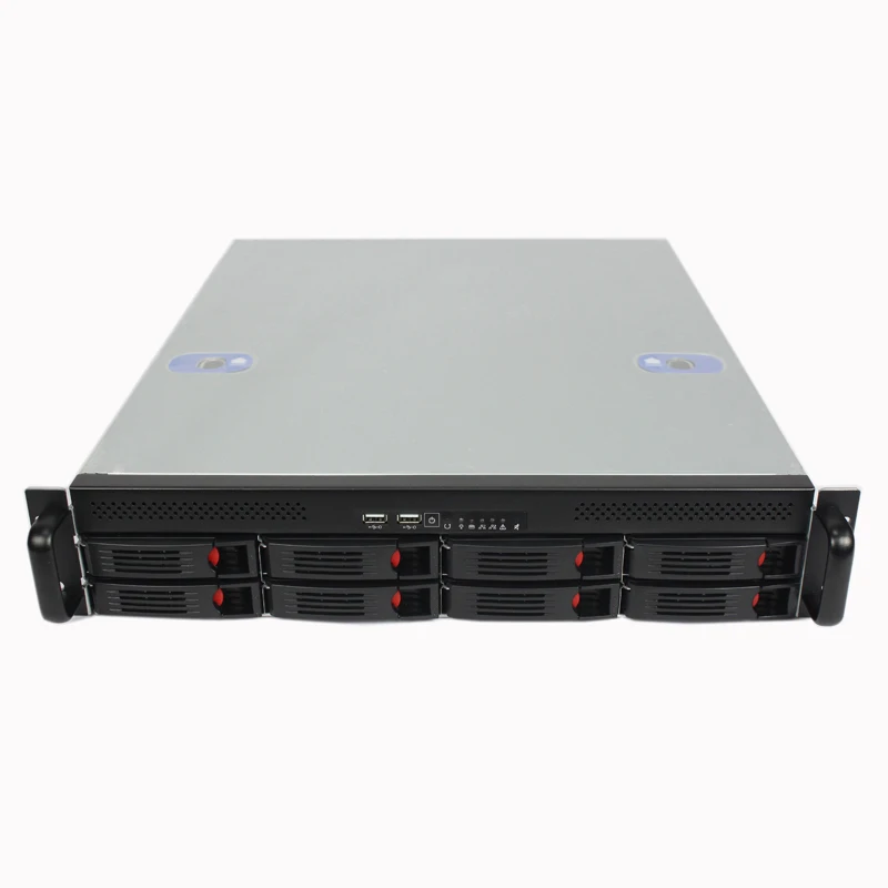 2U server chassis 8-bit hot swap RAID disk array video monitoring Internet bar storage rack |