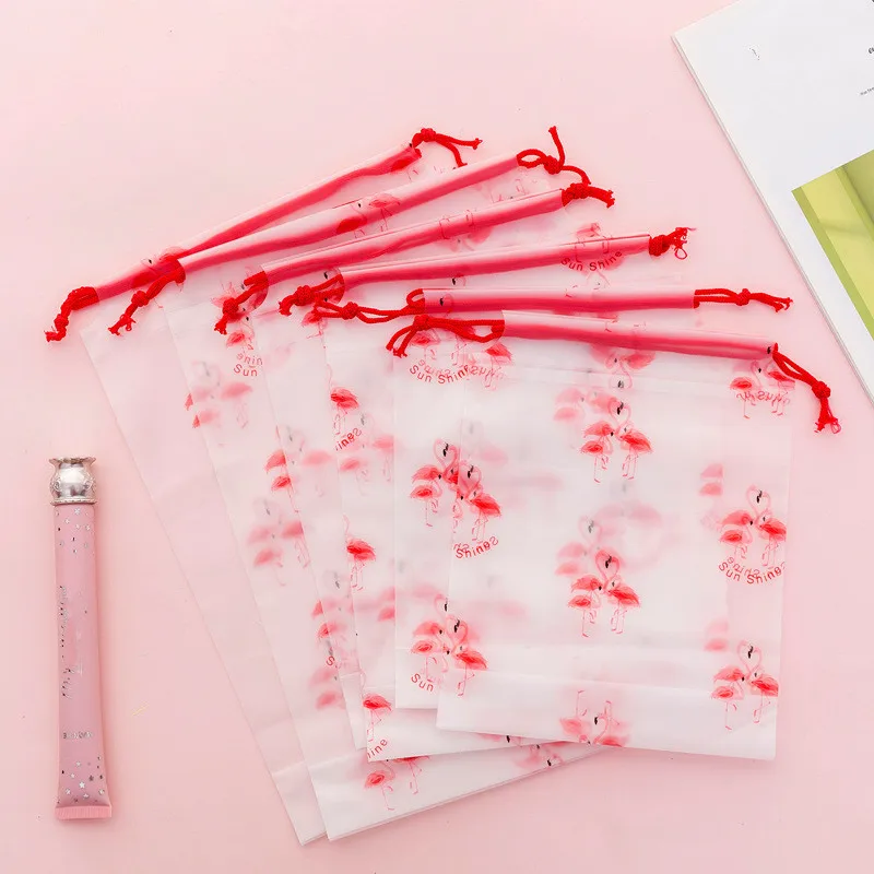 Женская дорожная прозрачная косметичка с фламинго чехол для макияжа органайзер