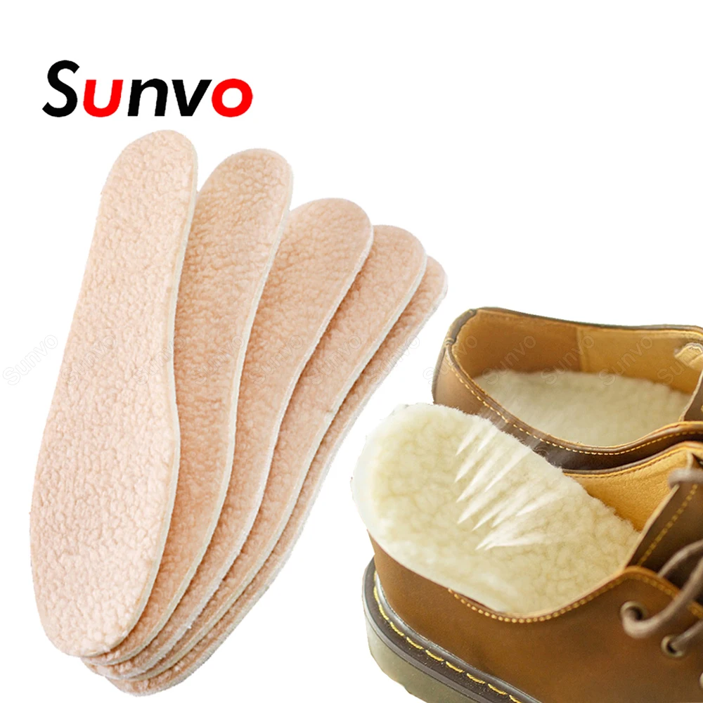

Зимние теплые вставки для обуви Sunvo, стельки для унисекс, спортивная обувь для бега, Подогреваемая шерстяная термостелька, согревающая поду...