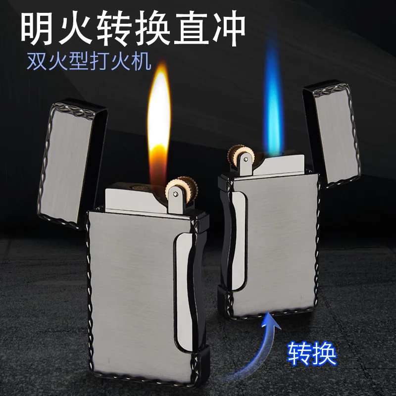 Новая турбо зажигалка Free Fire фонарь металлическая Кремниевая прямая струйная