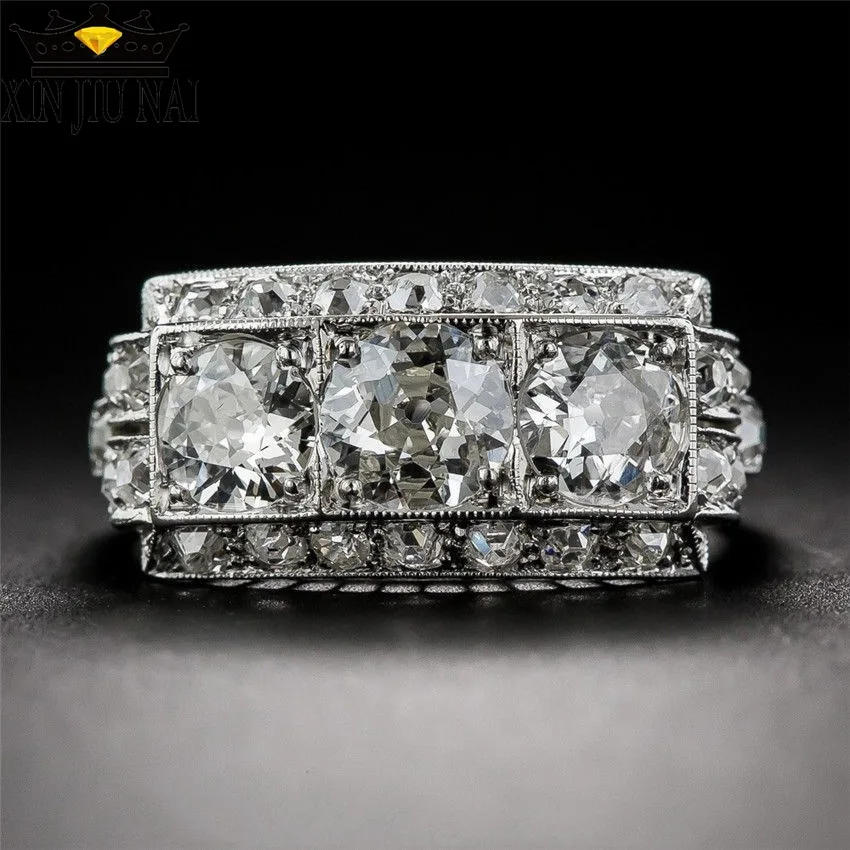 925 anillos серебро Ретро трендовый белый циркон женское кольцо на палец простой