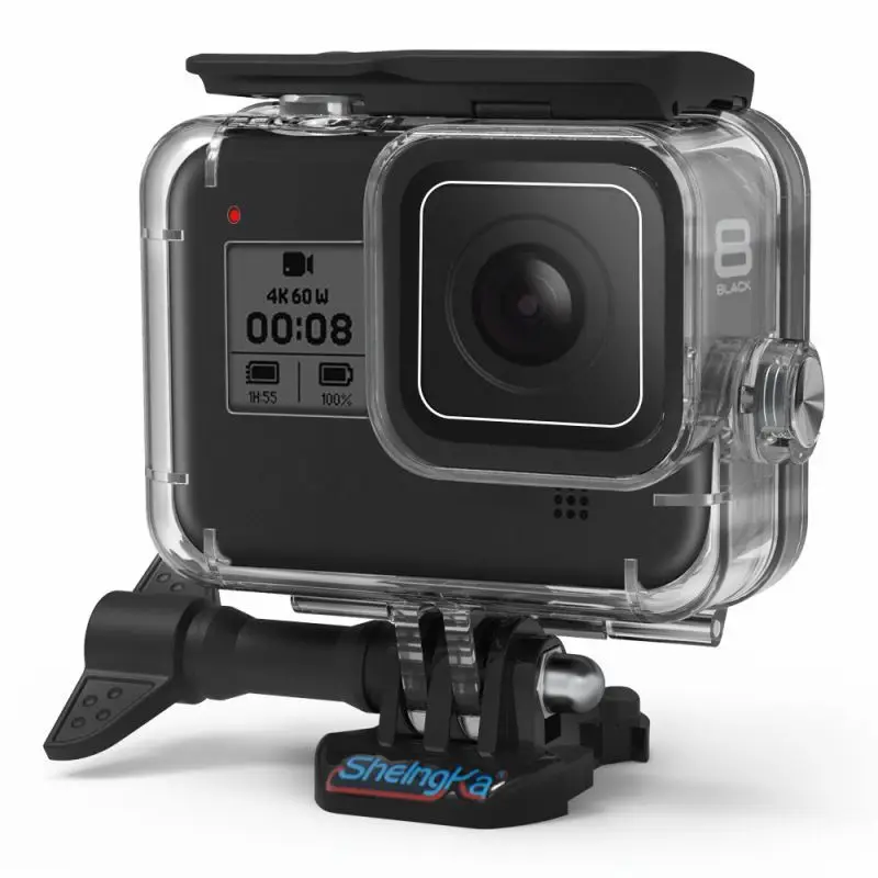 Черный Защитный корпус для дайвинга камеры Gopro Hero 8 черные водонепроницаемые