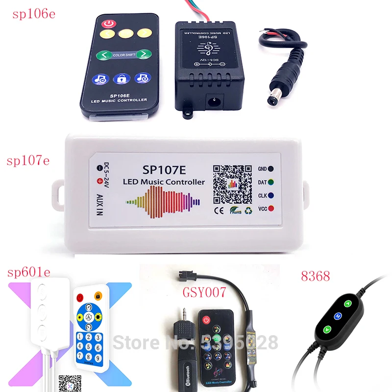 Bluetooth APP музыкальный контроллер SP106/107/601E для WS2812BWS2811SK6812 DMX512 адресная Светодиодная