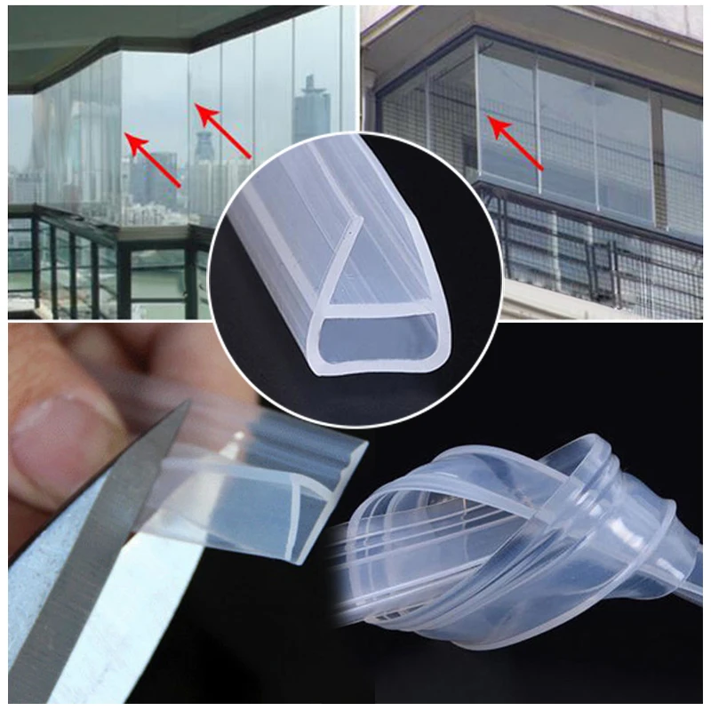 

1M/2M Screen Door Window Sealing Strip Gap 6mm 8Mm Curved U-Shape Flat Rubber