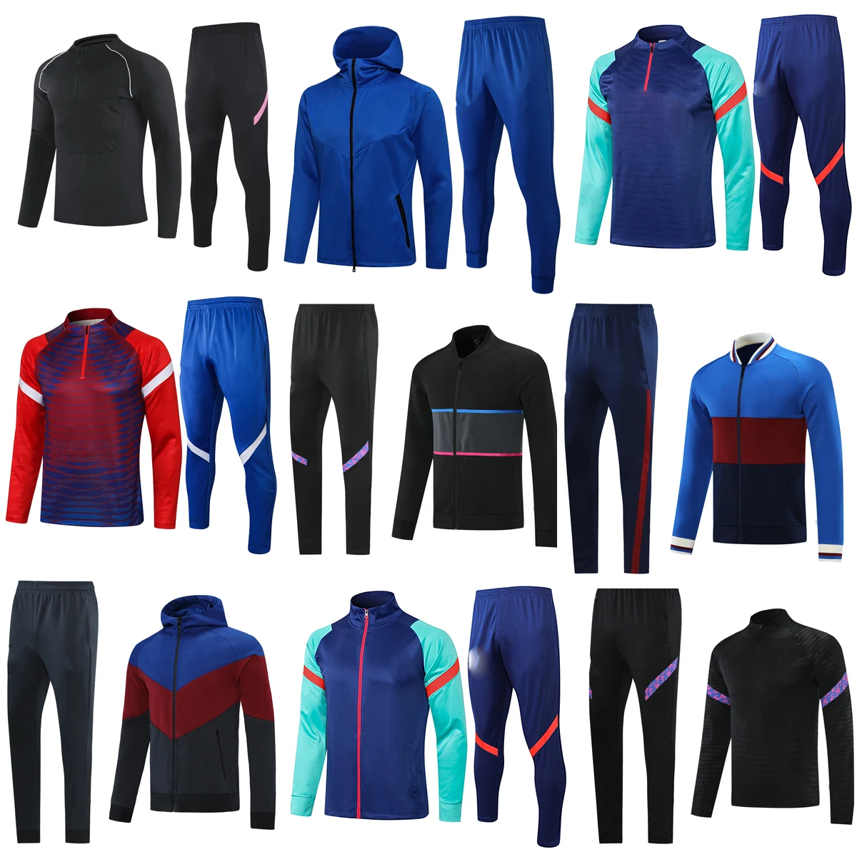 

2022 Soccer Tracksuit 2021 Training Kit Football Survetement