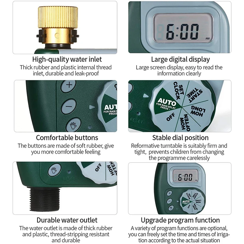 

Automatic Watering Sprinkler System Irrigation Controller Programmable Digital Hose Faucet Timer Battery Operated