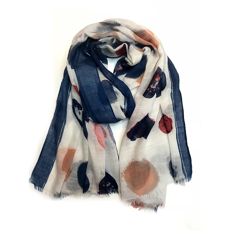 Новый хлопковый и льняной шарф шаль подарок ластик продажа монохромный