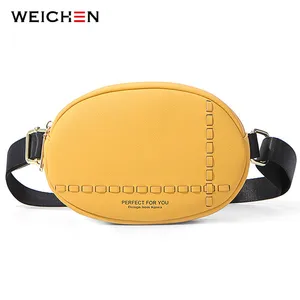 WEICHEN дизайнерская овальная нагрудная сумка, поясная сумка, женская сумка через плечо, кожаная женская поясная сумка, кошелек