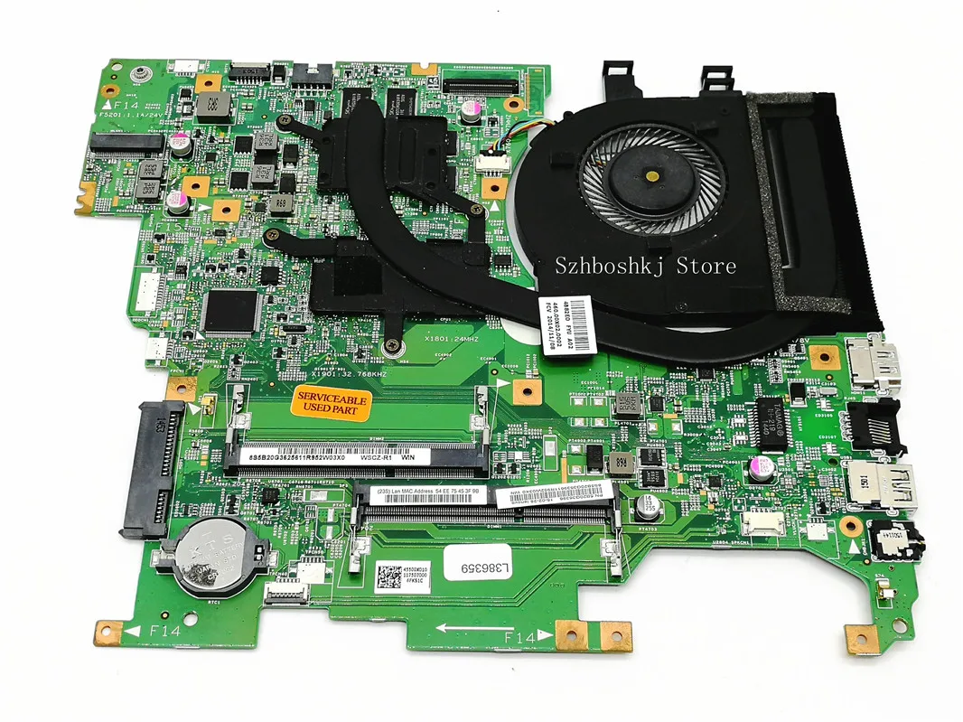 LF14M MB 13281-1 448,00X01,0011 для FLEX 2-14 Материнская плата ноутбука W/i7-4510U вентилятор Радиатор W8S DIS N15S 4 Гб DDR3L PN: 5B20G36396