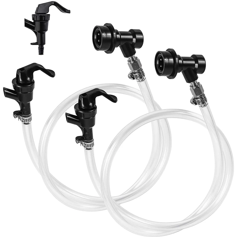 

3Ft Beer Line Assembly, Ball Lock Disconnect Liquid Tubing,Party Beverage Dispensing Hose Kit with Tap&4 Hose Clamps