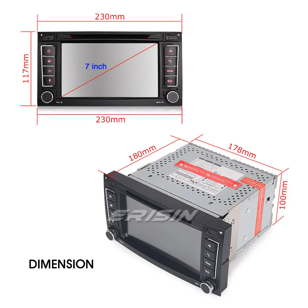Erisin ES7956T 7 &quotAndroid 9 0 Восьмиядерный 4 Гб RAM автомобильный DVD Радио BT для VW