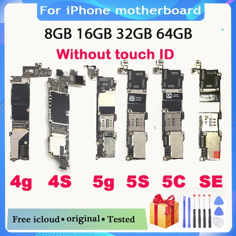 Материнская плата 8 ГБ/16 ГБ/32 ГБ для iphone 4 4S 5 5C, оригинальная разблокированная материнская плата с полными чипами для iphone