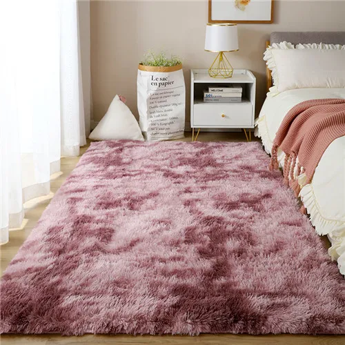 Soft Fluffy Orange Area Rug Colorful Shaggy Kids Room Plush Playing Mat Living Carpet Home Decor Nursery Rugs | Дом и сад