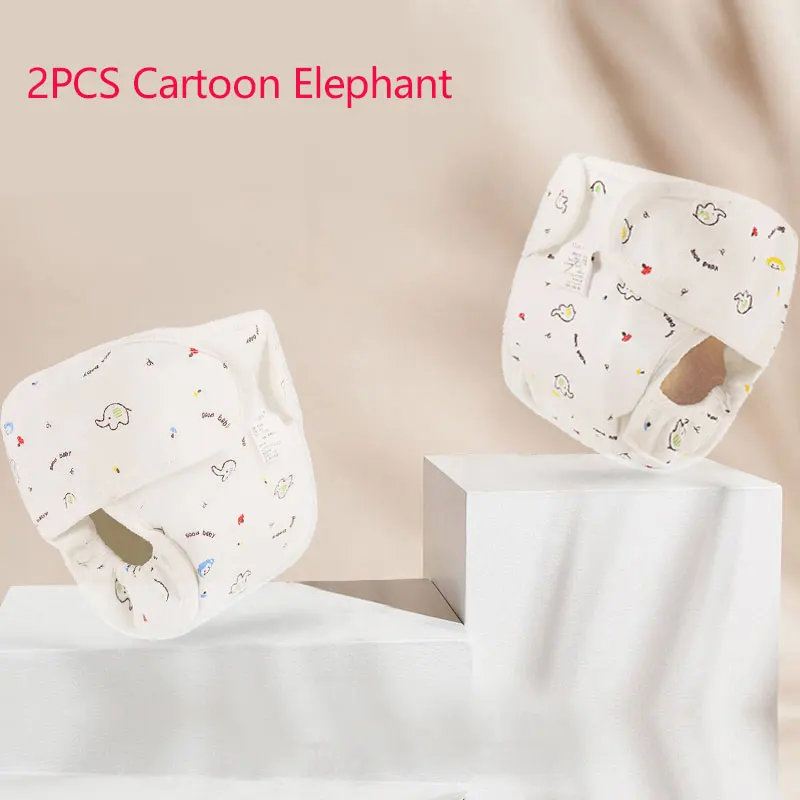 2PCS-K-elephant Herbabe 2 шт. детские штаны-подгузники 3 слоя милый новорожденных подгузники хлопок впитывающие подгузники для новорожденных Многоразовые - Цвет: 2PCS-K-elephant