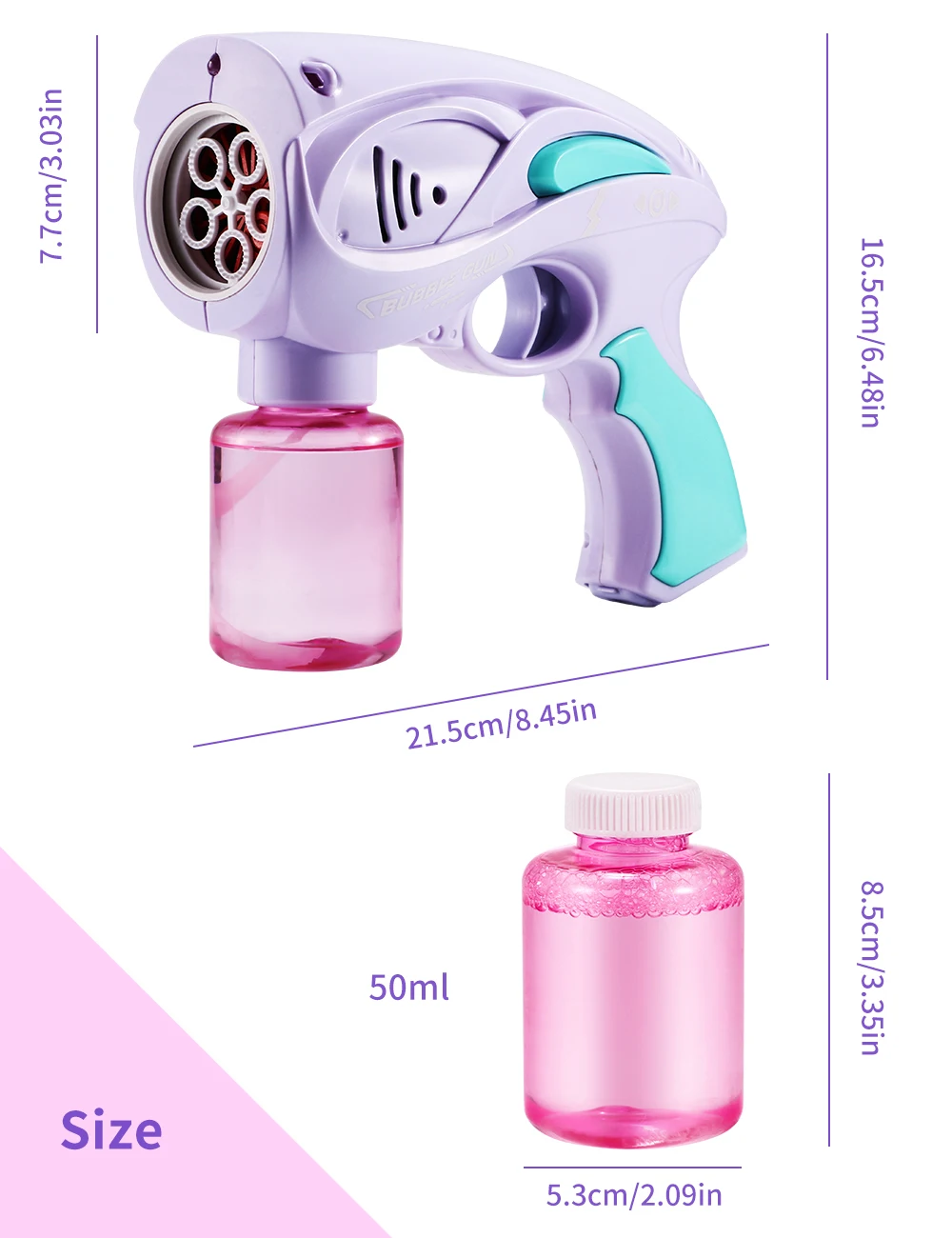 

Bubble Gun Bubble Blower Toy Electric Automatic Bubble Blower Maker Gun With Light Sound Toy And 1 Bottle Of Bubble Solution