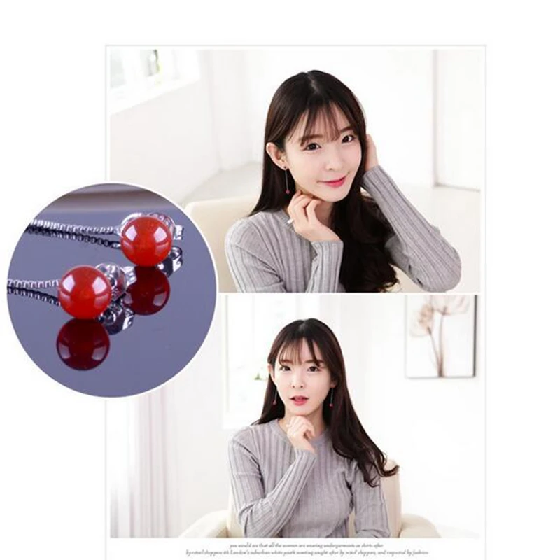 

OMH Wholesale Jewelry Simple Fashion joker star for Woman Gift Natural 925 Sterling Silver Tassel Stud Earrings YS233