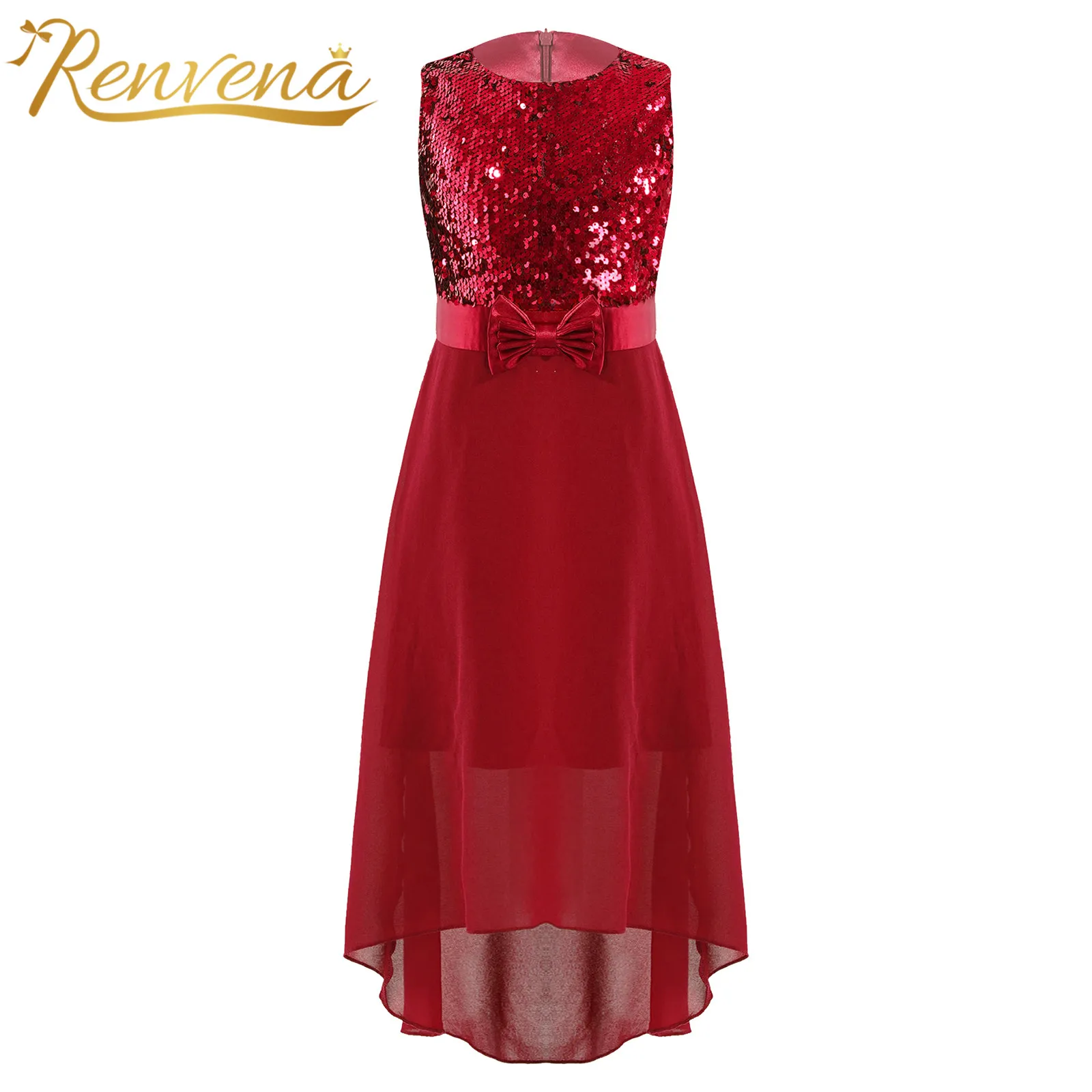 

Princess Girls Glitter Sequin Elegant Dress Childrens Sleeveless Chiffon Party Dresses Kids Dresses for Girl Wedding Costume