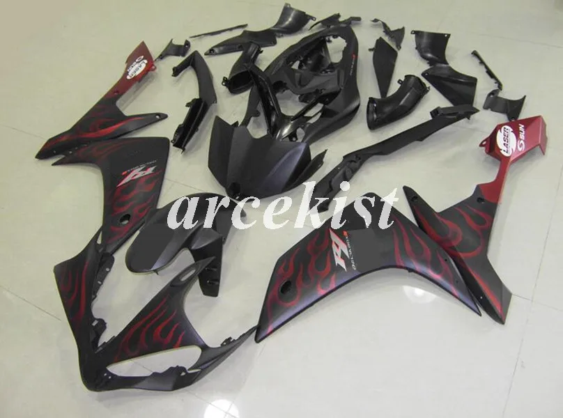

Injection Mold New ABS Motorcycle Whole Fairings kit Fit for YAMAHA YZF-R1 R1 2007 2008 07 08 Bodywork set red Flame