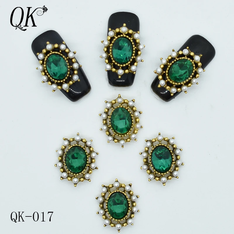 QK-017 10 шт./лот сплав гвозди очарование хрустальные бриллианты СТРАЗА под камень дизайн ногтей украшения ювелирные изделия аксессуары Стразы Новое поступление - Цвет: QK-017
