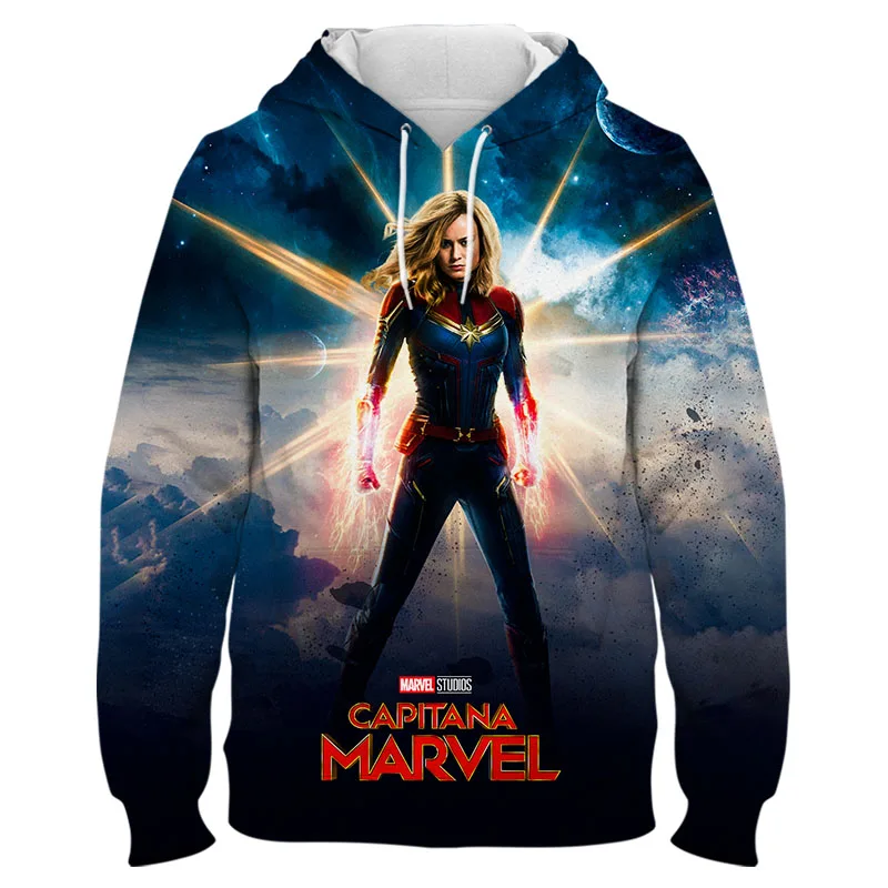 Новые толстовки с капюшоном Marvel Captain модные мужские и женские детские 3D принтом