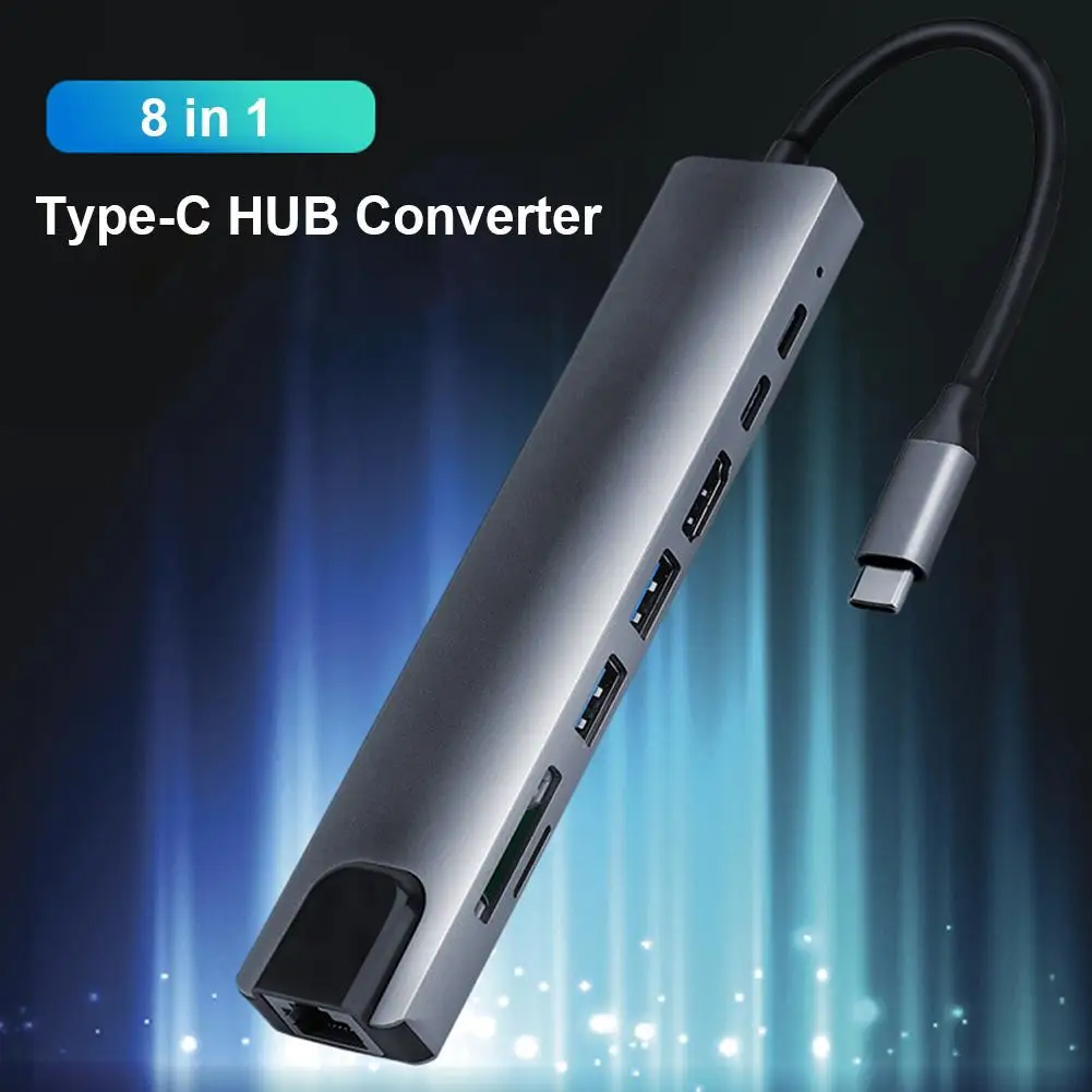 

Usb-хаб 8 в 1, 4k, 30 Гц, USB, SD/TF