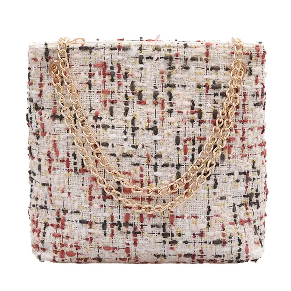 

Straw Handbag Women Big Tote Bag Bolsa Ladies Party Handbags Women Fashion Square Zip Shoulder Messenger Woven Chain Casual #25