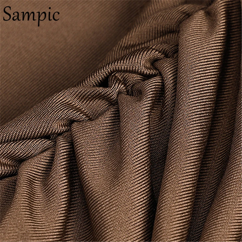 Sampic женские вечерние Клубные белые облегающие мини Осень-зима платье с высоким