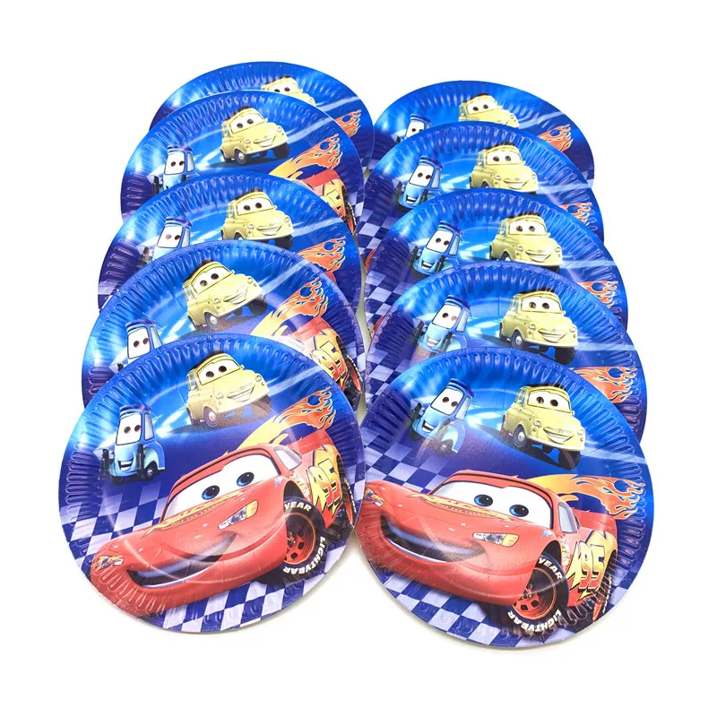 31 шт./61 шт Disney Lightning McQueen на тему дня рождения одноразовые Tablecover тарелки чашки
