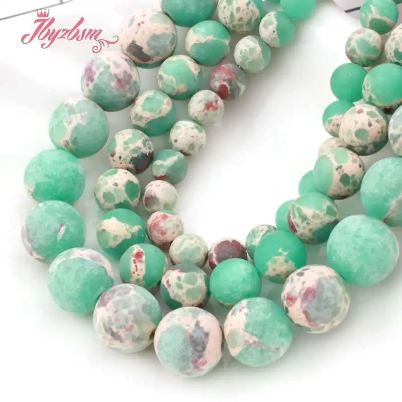 4 6 8 10 мм Матовый круглый шарик из бусин зеленый морской осадок | Украшения и