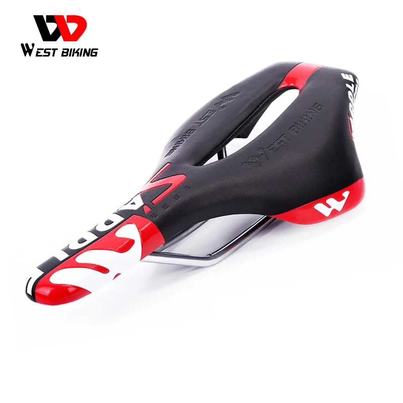 

WEST BIKING из искусственной кожи, велосипедное седло, Нескользящие дорожные велосипеды, полое спортивное сиденье, подушка, MTB, велосипедные част...