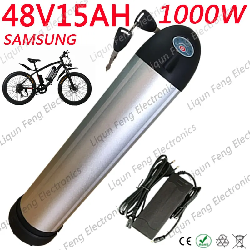 48V 15AH lithium ion Water Bottle E-bike Lithium battery for Ebike pack with charger 700W use Samsung 3000MAh batteries | Спорт и
