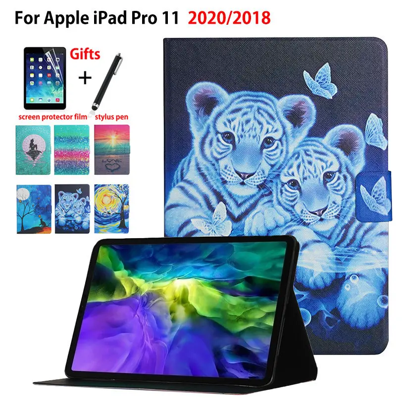 Чехол для iPad Pro 11 2020 2018, Обложка, Чехол для iPad Pro 11 2020, оболочка с мультяшным рисунком, защитный чехол-книжка + подарок от AliExpress WW